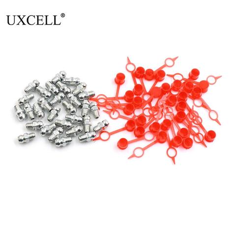 Uxcell, juego de 5-30, accesorios para engrase de pezones hidráulicos de hierro y Zinc M6, accesorios rectos para engrase de ángulo de 45/90 grados con tapa antipolvo ► Foto 1/6