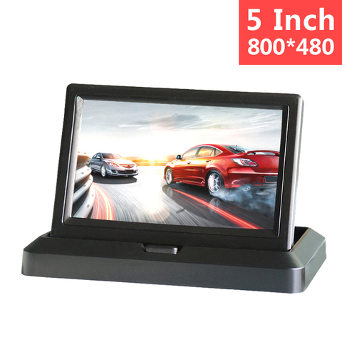 Monitor de aparcamiento inverso para coche, pantalla TFT LCD de 5 pulgadas, HD 800x480, con 2 entradas de vídeo, cámara de visión trasera automática ► Foto 1/5