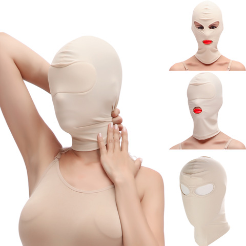 Traje de juego de rol con capucha de máscara facial completa para Cosplay Halloween lencería Sexy fiesta, ojos abiertos y Headgear de boca, artículos de intimidad ► Foto 1/6