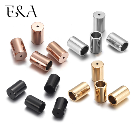 Cuentas de tubo de acero inoxidable para conectar cuentas de cuero, espaciador de extremo de cordón para pulsera, accesorios de fabricación de joyas, 6mm/1mm, 4 Uds. ► Foto 1/6