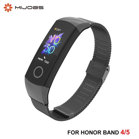 Para Huawei Honor banda 5 de la Correa de Metal Correa de silicona banda de Honor 5 4 pulsera versión Global curva inteligente para relojes pulsera Correa ► Foto 1/6