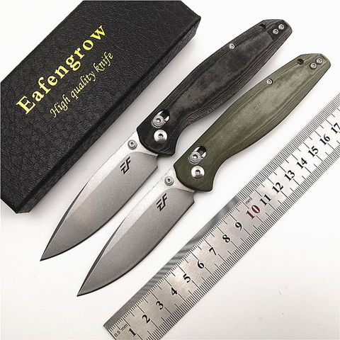 Eafengrow 966 Bearfly D2-cuchillo plegable, utensilio con mango de Micarta, Camping, cocina, caza, cuchillo de bolsillo de exterior EDC ► Foto 1/1