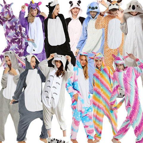 Nuevo unicornio Onesies Unisex Stitch Kigurumi Animal mujeres pijamas adultos Invierno Caliente ropa de dormir Anime disfraces mono de dibujos animados ► Foto 1/6