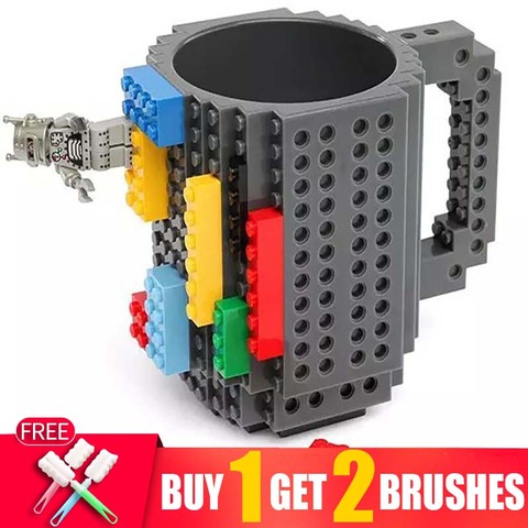 Tazas personalizadas compatibles con Lego, artículos de cocina de 360ml, vaso de leche y café blanco, taza de té de viaje para niños ► Foto 1/6