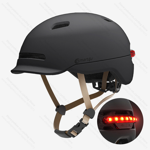 Casco de ciclismo smart4u con luz trasera led, casco de bicicleta eléctrica de carretera para hombres/mujeres, ciudad urbana, casco de bicicleta, luz de freno IPX4 ► Foto 1/6