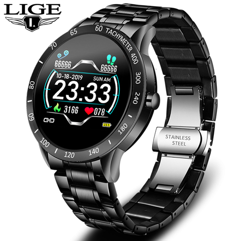 LIGE-relojes inteligentes impermeables para hombre, con control del ritmo cardíaco y Contador de pasos, 2022 ► Foto 1/6