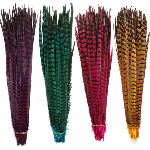 Plumas de la cola de faisán para manualidades, 40-45CM, 16-18 