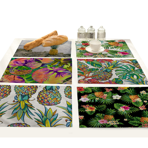 Mantel Individual con estampado de plantas tropicales para mesa de comedor, posavasos para bebidas, Manteles de flores Individuales, accesorios de cocina ► Foto 1/6