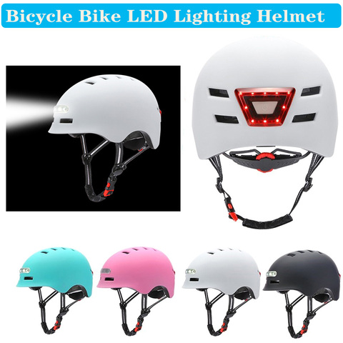 Casco de Ciclismo de una sola pieza con iluminación LED, reflectante EPS + PC ► Foto 1/6