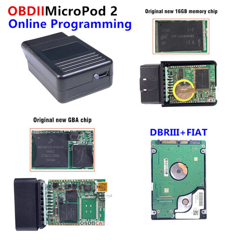 MicroPod2 V17.04.27, programador con Software para chry-sler je-ep, dod-ge, Fi, a-t, micro-pod 2, soporte en línea, más nuevo ► Foto 1/6