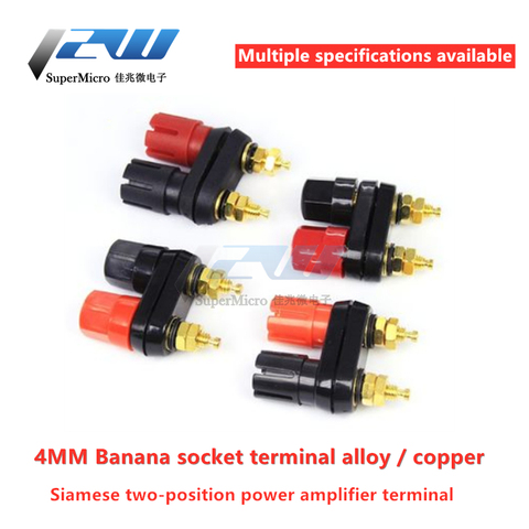 Siameses-terminal amplificadora de Doble potencia, doble cabezal hexagonal/doble de 4MM, toma de banana, Aleación de Cobre ► Foto 1/6