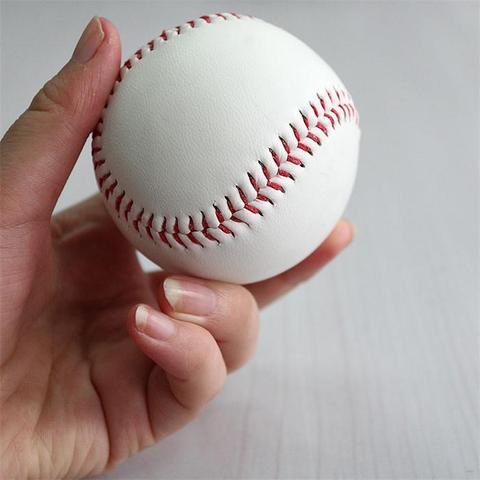 Bola de béisbol de corcho de cuero suave, accesorio blanco estándar de 9 pulgadas, para práctica de ejercicios, pelota Base de entrenamiento, juegos de equipo deportivo de Softball ► Foto 1/6