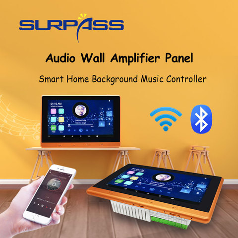 WiFi inteligente Bluetooth pantalla táctil en la pared amplificador Android 5,1 sonido estéreo sistema de cine en casa 8x25W música de fondo de Audio FM ► Foto 1/6