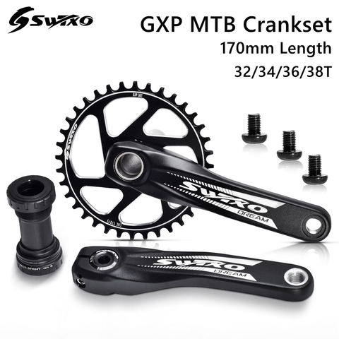 2022 SWTXO bicicleta plato 170mm MTB GXP manivela soporte inferior plato 32T 34T 36T 38T para SHIMANO SRAM XX1 XO1 X1 GX XO X9 ► Foto 1/6