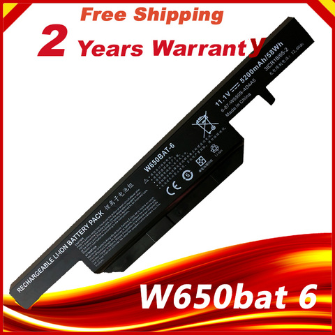 W650bat 6 batería del ordenador portátil para Hasee K610C K650D K570N K710C K590C K750D serie Clevo W650S W650BAT-6 batterie ► Foto 1/6