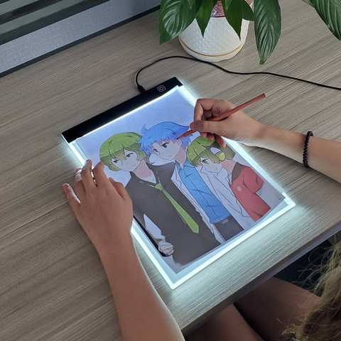 Tablero de dibujo de tamaño A4 con iluminación LED para niños, Tablero de calco y dibujo para niños, iluminación LED regulable, juguete educativo, regalo creativo ► Foto 1/5