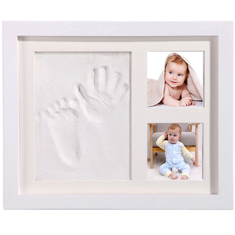 Bebé huella de pie marco de fotos de bebé con arcilla del molde de impresión Kit recuerdos para bebés conmemorar niños regalo ► Foto 1/6