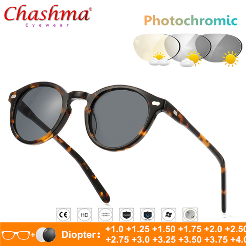 Gafas de sol fotocromáticas con dioptrías para hombre y mujer, para la presbicia fotocromáticos anteojos de sol, gafas de acetato para Miopía ► Foto 1/6