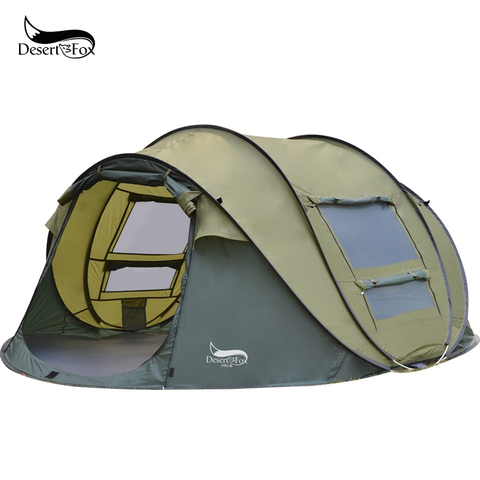 Desierto y Fox automática carpa Pop-up 3-4 persona al aire libre instantánea configuración Tienda 4 temporada carpa impermeable para el senderismo Camping viajar ► Foto 1/6