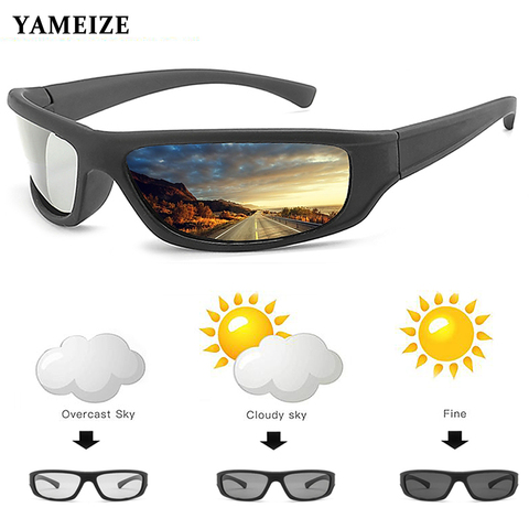 YAMEIZE-gafas fotocromáticas polarizadas para hombre, lentes de sol cuadradas de decoloración, para conducir, deportivas, camaleón ► Foto 1/6