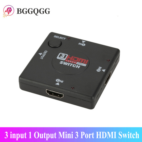 BGGQGG-miniconmutador HDMI hembra a hembra para HDTV 1080P, conmutador de vídeo con 3 entradas y 1 salida ► Foto 1/6