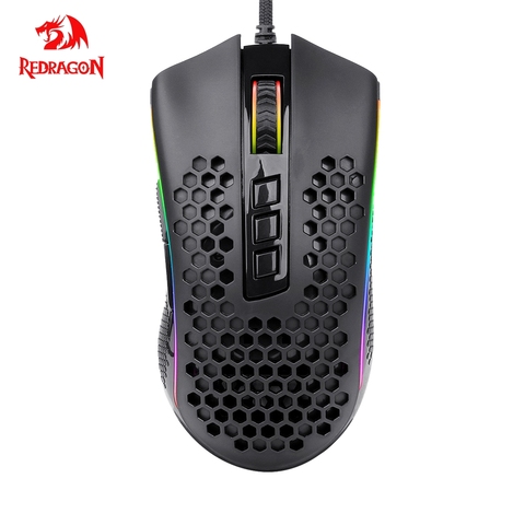 Redragon-ratón de juegos Storm M808 para ordenador portátil, periférico con cable USB, RGB, 12400 DPI, programable, retroiluminación, ergonómico ► Foto 1/6