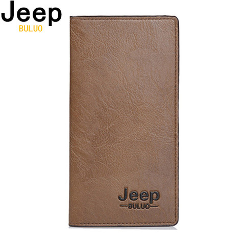 JEEP BULUO marca cartera embrague carteras masculina de cuero de los hombres carteras negocios marca tarjeta titular moneda monedero de los hombres largo 8068 ► Foto 1/6