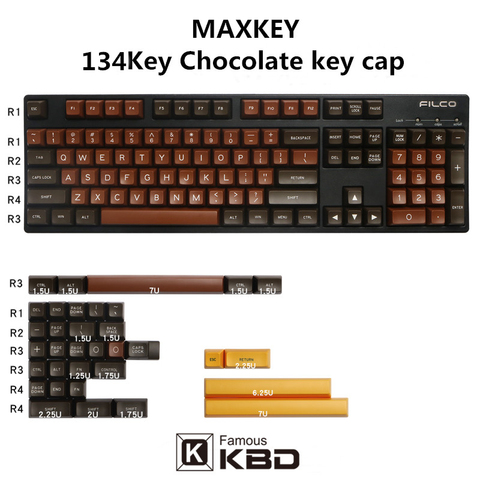 Maxkey SA keycap, material ABS de inyección de dos colores, 134 teclas, es adecuado para la mayoría de Teclados mecánicos ► Foto 1/5