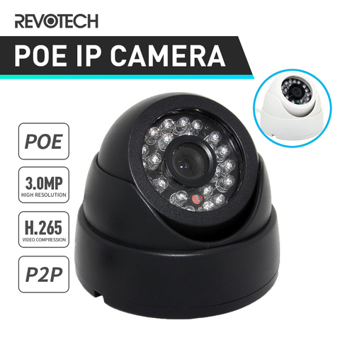 Cámara IP de interior H.265 POE HD 3MP 1296P / 1080P 24 LED IR Dome ONVIF, sistema de videovigilancia con visión nocturna de seguridad ► Foto 1/6