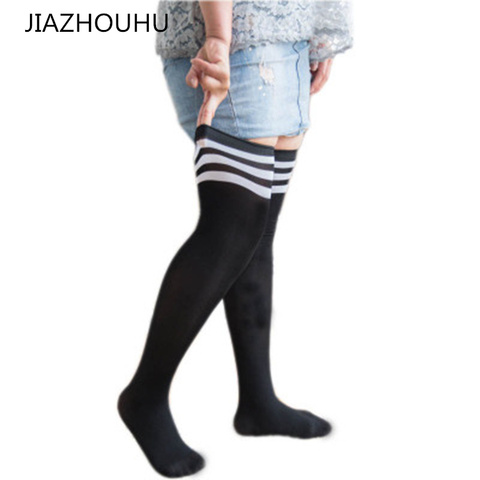 Calcetines largos holgados por encima de la rodilla para mujer, medias altas hasta el muslo, explosión de talla grande, calcetas para mujer ► Foto 1/6