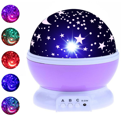 Lámpara LED de noche para niños y bebés, Luminaria, proyector de luna y estrella, para dormir, cumpleaños, luz interior con movimiento USB, fairy sky master dre ► Foto 1/6