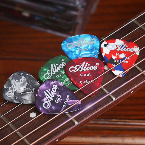 Púas acústicas para guitarra eléctrica, púas para guitarra suave, Celluloid Plectrum, accesorios de 0,46mm, 0,71mm, 0,81mm, 0,96mm, 10 Uds. ► Foto 1/6