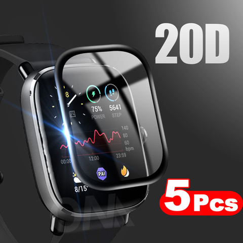 Protector de pantalla de borde curvado 20D, cubierta suave película protectora de cobertura completa para Amazfit GTS 2e 2 Mini POP BIP (no cristal) ► Foto 1/6