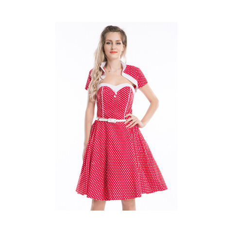 Swing Rockabilly Vintage 1950s, vestido de fiesta de noche de lunares azul o verde, negro ► Foto 1/5