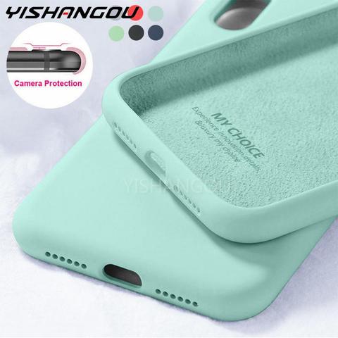 Funda de silicona suave y líquida para móvil, funda trasera delgada para Apple iPhone 12 11 Pro Max 6 6S 7 8 Plus SE 2022 X XS Max XR ► Foto 1/6