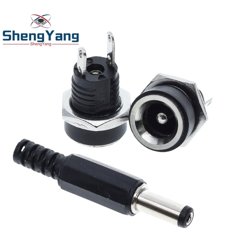 Shenyang 10 Uds 5 pares de alimentación DC pin conector 2,1mm x 5,5 hembra Jack + macho Jack hembra adaptador DC-022B ► Foto 1/6