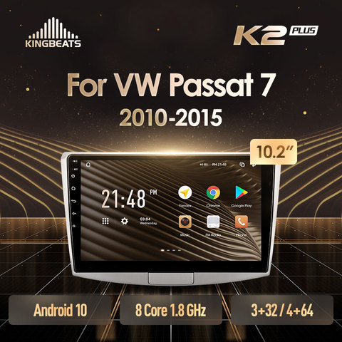 KingBeats Android 10 Octa-Core unidad HU 4G en el tablero del coche Radio Multimedia reproductor de Video GPS de navegación para Volkswagen Passat 7 B7 NMS 2011 - 2015 SIN dvd 2 din doble Din Android estéreo de coche 2din ► Foto 1/6
