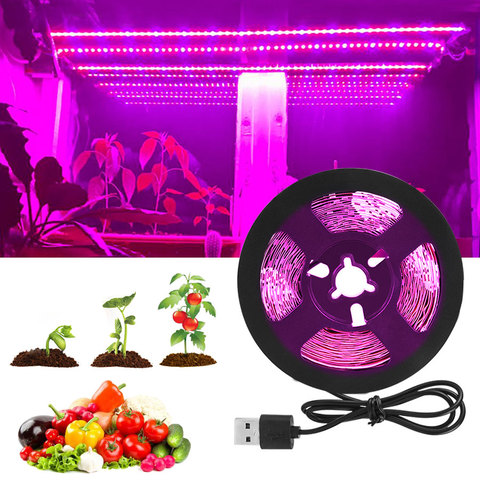 Tira de luces LED para cultivo, lámpara de espectro completo, Fitolampy para plantas, flores y vegetales, 5V CC, USB ► Foto 1/6