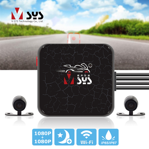 SYS VSYS C6L actualización D6RL WiFi de la Cámara Dual 1080P visión nocturna Scooter DVR de la Cámara de salpicadero negro caja ► Foto 1/6