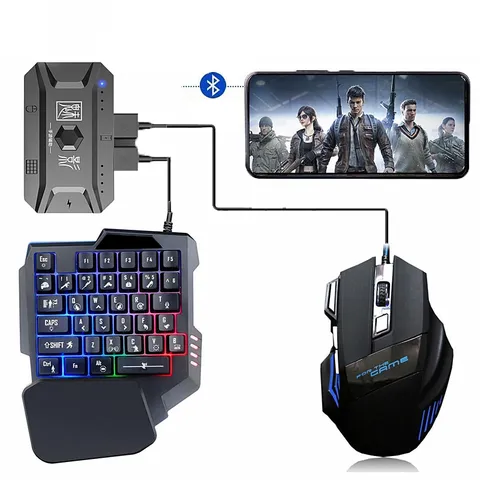 M1pro móvil controlador de teclado y ratón enchufe Adaptador convertidor Gamepad PUBG Bluetooth 5,0 para Android Teléfono adaptador IOS ► Foto 1/6