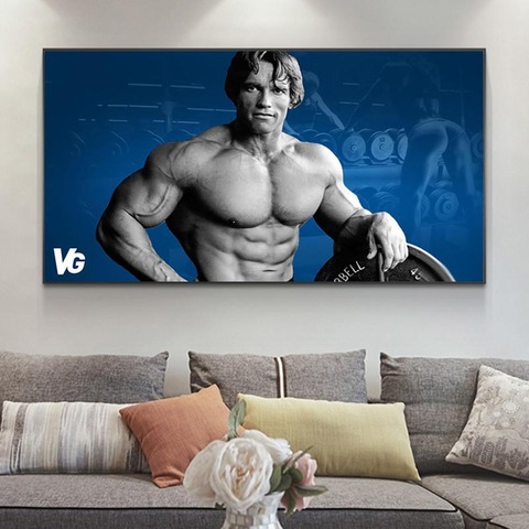 Arnold Schwarzenegger-arte motivacional de culturismo impresión de cartel de seda inspirador para entrenamiento, imagen para decoración de pared de habitación ► Foto 1/6