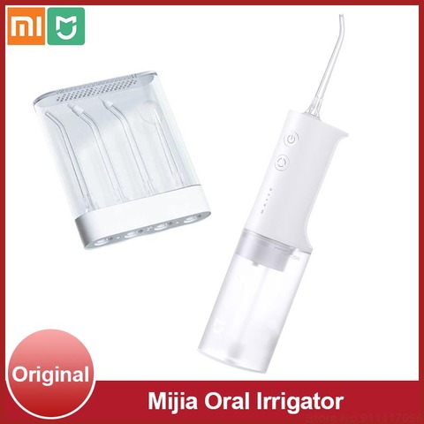 Xiaomi Mijia eléctrico irrigador Oral Dental agua Flosser hilo bucal dientes limpiador cavidad manija Oral de 200ML con 4 tipos de boquillas ► Foto 1/6