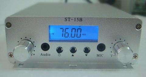 Transmisor FM de radiodifusión ST-15B, 15W, 76MHz-108MHz, estéreo, PLL, emisión de radio fm ► Foto 1/2