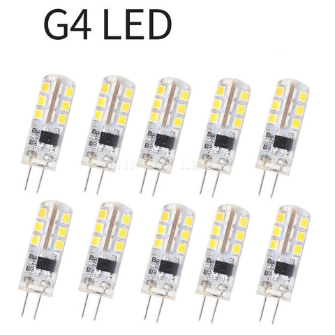 Bombillas LED de silicona regulables G4, 3W, 5W, 9W, 24 LED, 48 LED, 3014 SMD, ahorro de energía, reemplazo de lámparas halógenas de 12V y 220V, 10 Uds. ► Foto 1/6
