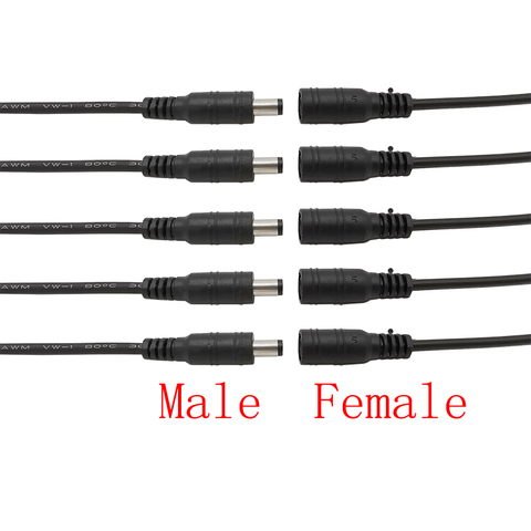 5/10 Uds 15CM CCTV LED de alimentación de CC Cable Pigtail 5,5x2,1mm macho conector hembra conector de 12V para Monitor 5050, 3528 LED tira de luz ► Foto 1/3