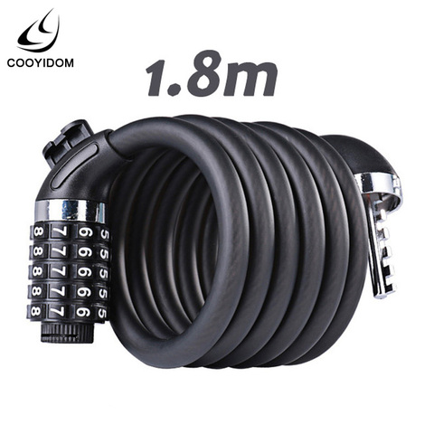 Candado antirrobo para bicicleta de montaña, bloqueo con contraseña, cable de 1,8 m/1,2 m, accesorios universales para bicicleta eléctrica ► Foto 1/6