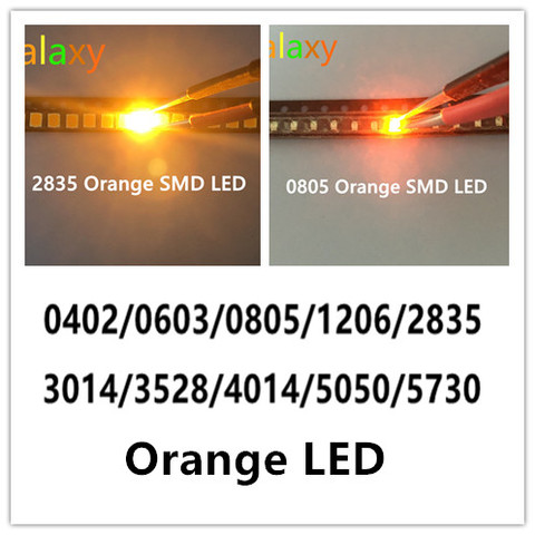 100 Uds SMD 0402, 0603, 0805, 2835, 3528, 1206, 5050, 5730 Diodo emisor de luz naranja de Diodo SMD super brillante LED 3V ► Foto 1/1