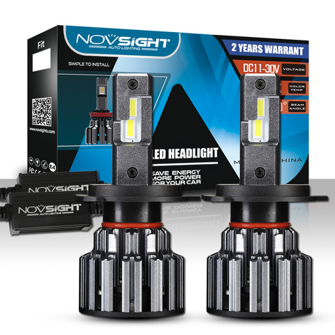 NOVSIGHT-bombillas LED para faros delanteros de coche, decodificador de 90W, 15000LM, 9006 K, 12V, 24V, H7, H4, H11, 9005, 6000 ► Foto 1/6