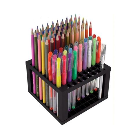 Portalápices y pinceles con 96 orificios soporte de escritorio organizador para bolígrafos, pinceles de pintura, lápices de colores, marcadores, pinceles L29K ► Foto 1/6