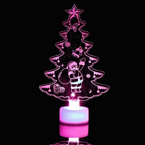 Mini árbol de Navidad que cambia de Color, decoración de fiesta de Mesa para el hogar, adornos de Papá Noel, 1 ud. ► Foto 1/6